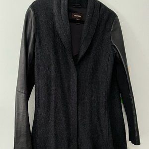 Danier Genuine Leather & Wool Jacket/Coatigan w/Snaps